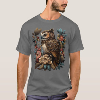 Cute Floral Owl T-shirt
