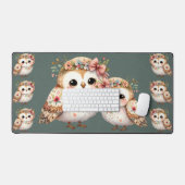 Cute Floral Owl with Bow (Clavier et souris)