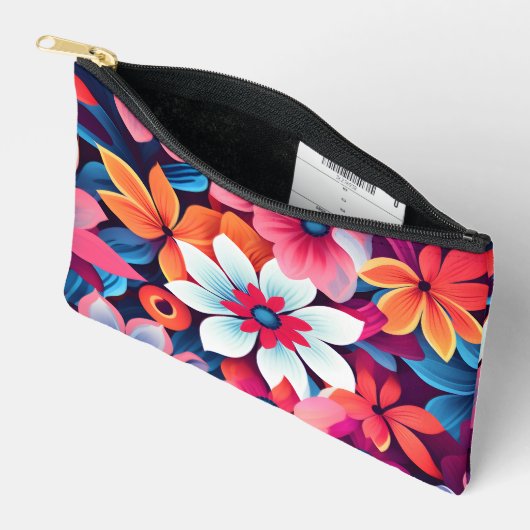Cute Floral Pattern Accessory Pouch Etui (Open)