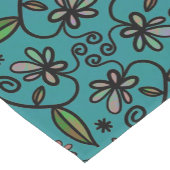 Cute Floral Pattern Blauwgroen Korte Tafelloper (Hoek)