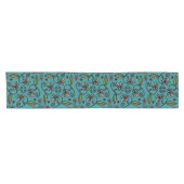 Cute Floral Pattern Blauwgroen Korte Tafelloper (Horizontaal)