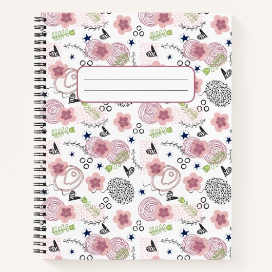 Cute Floral Pattern Notitieboek (Voorkant)