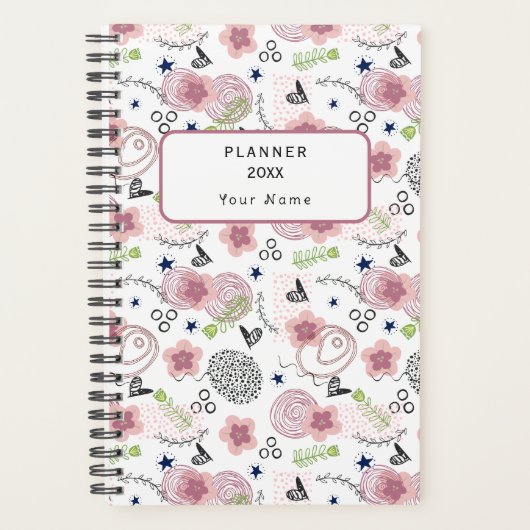 Cute Floral Pattern Planner (Voorkant)