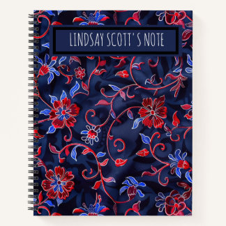 Cute Floral personnalisé Monogramme Carnet de cons