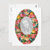Cute  Floral Photo Template Briefkaart (Voorkant / Achterkant)