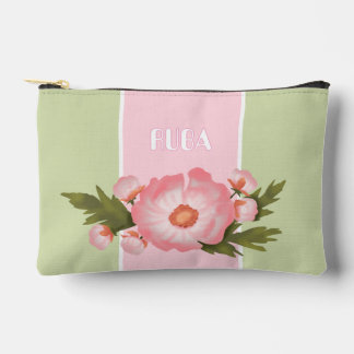 Cute floral pink and green small Bag for pens  Etui