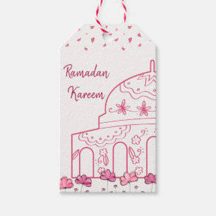 Cute Floral Pink Mosque Islamic Ramadan Kareem Cadeaulabel