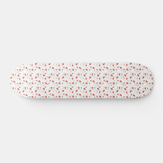Cute Floral Poppy Pattern Skateboard Deck (Horz)