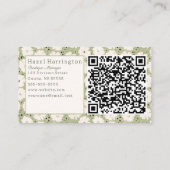 Cute Floral QR Code Cartes de visite Whimsy (Dos)