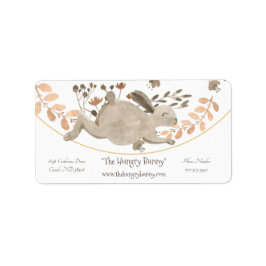 Cute Floral & Rabbit Etiket