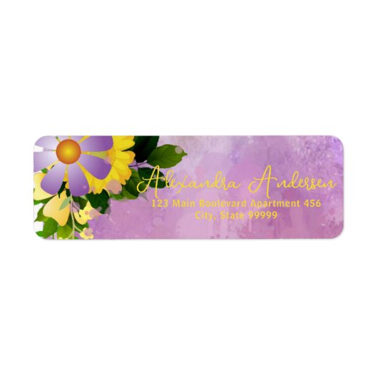 Cute Floral Romantic Girly Fancy Script Label (Voorkant)