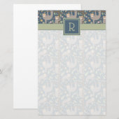 Cute Floral Sloth Pattern Briefpapier (Voorkant / Achterkant)