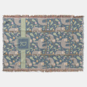 Cute Floral Sloth Pattern Deken (Voorkant)