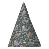 Cute Floral Sloth Pattern Feesthoedjes (Rechts)