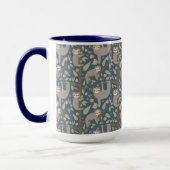 Cute Floral Sloth Pattern Mok (Links)