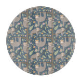 Cute Floral Sloth Pattern Snijplank (Voorkant)