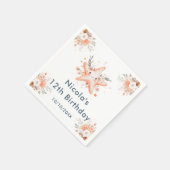 Cute Floral Starfish Birthday Party Servet (Hoek)