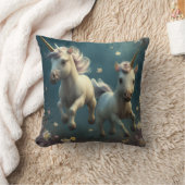 Cute floral Unicorns vliegend kleine pony-duik Kussen (Deken)