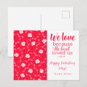 Cute Floral Valentijns Briefkaart (Voorkant / Achterkant)