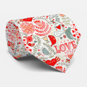 Cute Floral Valentijns  Design Stropdas (Opgerold)