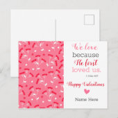 Cute Floral Valentijnse'' Briefkaart (Voorkant / Achterkant)