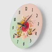 Cute Floral Waterverf Bouquet Grote Klok (Hoek)