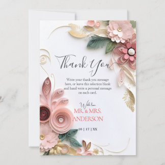 Cute Floral Wedding Lijst Paper Quilling Bedankkaart