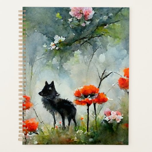 Cute floral wild animal planner (Voorkant)