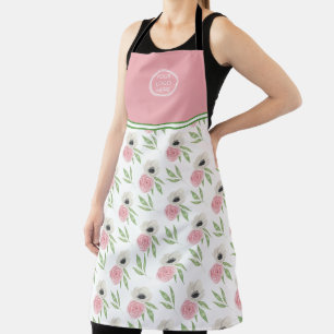 Cute Floral Your Logo Apron Schort