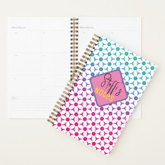 Cute florale patroon gepersonaliseerde planner (Display)