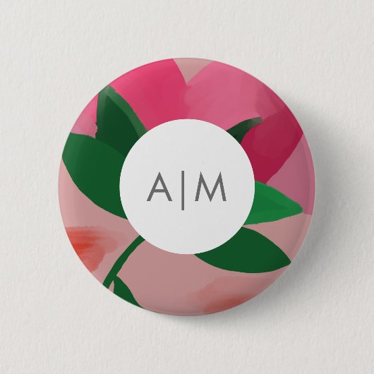 Cute florale rugzak ronde button 5,7 cm (Voorkant)