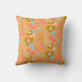Cute florale tangerine kussen (Achterkant)