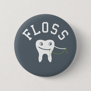 Cute Floss Tooth Ronde Button 5,7 Cm