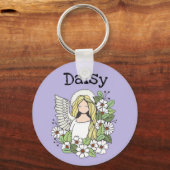 Cute Flower Angel-Sleutelhanger Sleutelhanger (Voorkant)