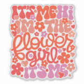 Cute Flower Girl Wedding “Hi It’s Me” Sticker (Devant)