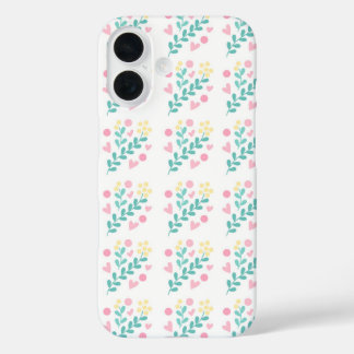 Cute flower pattern design iPhone 16 hoesje