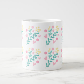 Cute flower pattern design extra grote beker