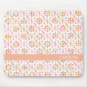 Cute Flower Pattern Earthy Boho Personalized Muismat (Voorkant)