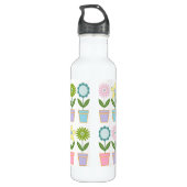 Cute Flower Pots Pattern Waterfles (Achterkant)