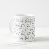 Cute Flower Pug Dog Pattern Mok (Voorkant links)