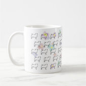 Cute Flower Pug Dog Pattern Mok (Links)