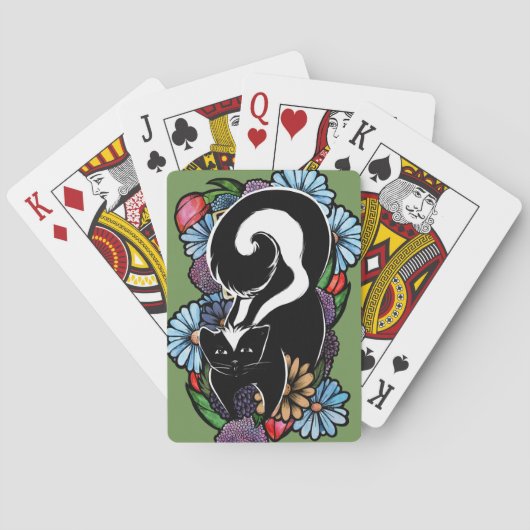 Cute Flower Skunk Pokerkaarten (Achterkant)
