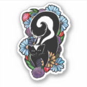 Cute Flower Skunk Sticker (Voorkant)