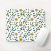 Cute Flowers and Hearts Light Pattern Muismat (Met muis)