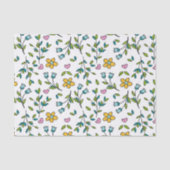 Cute Flowers and Hearts Light Pattern Tissuepapier (Voorkant)