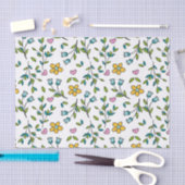 Cute Flowers and Hearts Light Pattern Tissuepapier (Craft)