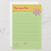 Cute Flowers Briefpapier (Voorkant / Achterkant)