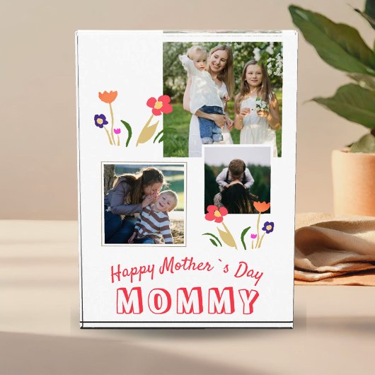 Cute Flowers Happy Moeder Dag 3 Fotoblokken