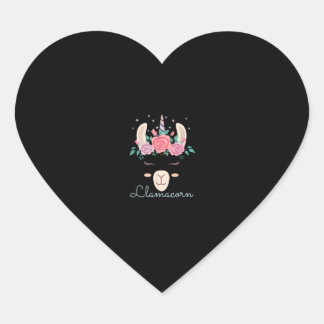 Cute Flowers Lamacorn Llama Unicorn Kawaii Flowers Hart Sticker