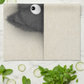 Cute Fluffy Black cat piek uit Theedoek (Gevouwen)